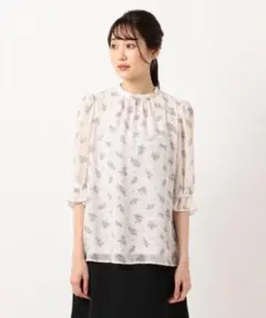 【美品】 anySiS 花柄シフォンブラウス フリル袖
