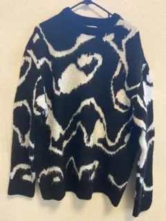値下げ！ZARA ブラック・ホワイト ニット L