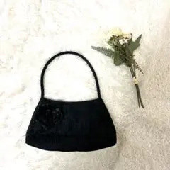 最終価格　パーティバッグ　ハンドバッグ　ビジュー　お花コサージュ　ビーズ　結婚式