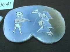 早い者勝ち　超レア！【飾り板　敷き板　2種類　扇形　眼鏡型・K41・骨董】◆美術