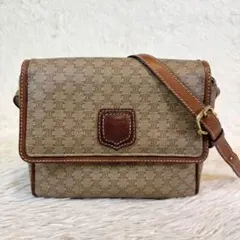 人気✨セリーヌ ショルダーバッグ マカダム ポシェット PVC ベージュ