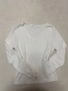 ROPÉ PICNIC ホワイト Vネックニット