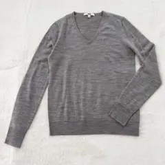未使用✨UNIQLOエクストラファインメリノVネックセーターMグレー