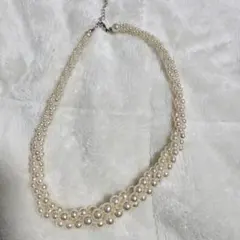 多層パールネックレス ホワイト