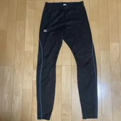 Mizuno ストレッチタイツ 黒 青ライン
