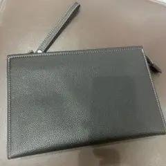 ブラックレザー クラッチバッグ