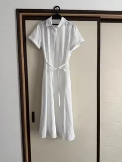 【新品未使用】カラーシャツワンピース　ホワイト