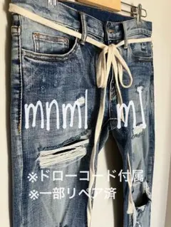mnml ミニマル M1 stretch denim ドローコード付 一部リペア
