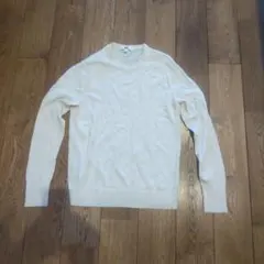 ユニクロUNIQLO アイボリー長袖ニットセーター Mサイズ
