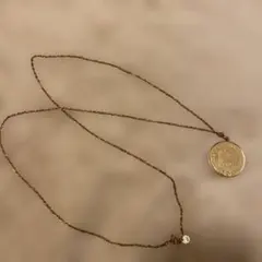 新品　ゴールド　【ear PAPILLONNER】アンティーク風コインネックレス