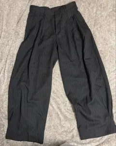 Chikasitsu+ stripe tuck wide slacks ネイビーのサムネイル