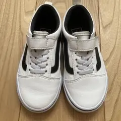 VANS キッズ スニーカー ホワイト ブラック　17cm