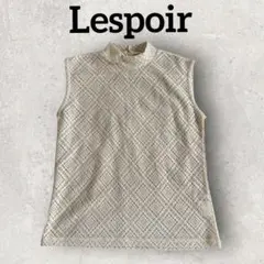 Lespoir ハイネック ノースリーブトップス レース (M) ベージュ系