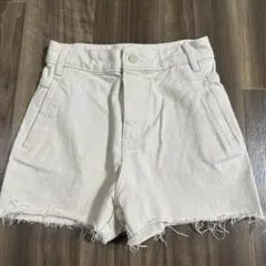 【最終セール】ZARA ホワイト フリンジショートパンツ