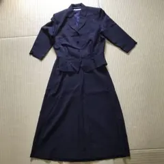 4℃ ネイビー ジャケットとスカートのセットアップスーツ　昭和レトロヴィンテージ