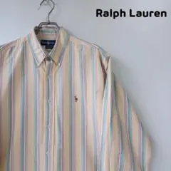 Ralph Lauren　ラルフローレン　マルチストライプシャツ　ポニー刺繍