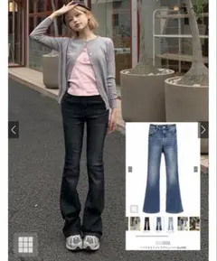 【新品、未使用】GRL ハイウエストフレアデニムパンツ