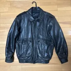 黒レザージャケット メンズ　A-2
