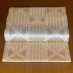 ✿ 正絹 ✿ 亀甲文様 ✿ 淡色 ✿ 名古屋帯 ✿ 金彩 31.5×355cm