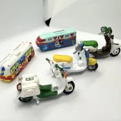 【希少レア】ディズニー　トミカ　スクーター　リゾラ　バス　5点まとめ売り