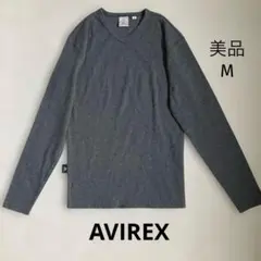 極美品／AVIREX／サーマルロングTシャツio着用　グレー　アメカジ Mのサムネイル