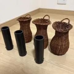 かご 花籠 竹籠 セット 昭和レトロ 当時物 インテリア