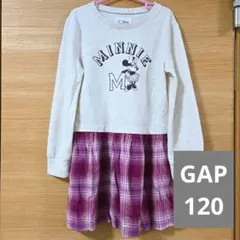 着用少なめ！良品！gap　女の子ワンピース　チュニック　ミニーマウス　120