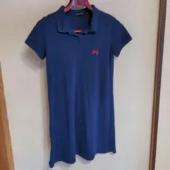 【SHINY RIPPLE・子供用】 ネイビー 半袖ミニワンピース