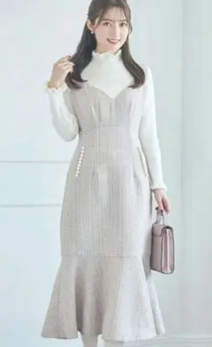 ポケットパール付きツイードジャンパースカートtocco closet 新品