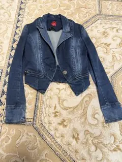 ダークブルー クロップドデニムジャケット