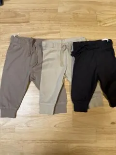 H&M コットンジャージージョガーパンツ3本セット