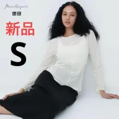 新品　ユニクロ　マメ　コラボ　シアークルーネックT（長袖）Sサイズ　ホワイト