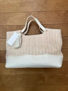 anySiS トートバッグ ベージュ/ホワイト新品タグ付き
