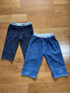 ミキハウスダブルビー⭐︎デニム風ハーフパンツ2点セット 130