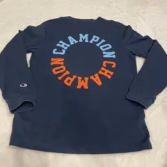 美品　チャンピオン　メンズ　長袖Tシャツ　ネイビー　かわいいロゴ
