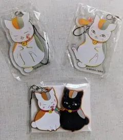 夏目友人帳 ニャンコ先生 アクリルチャーム ラバーストラップ 3点セット