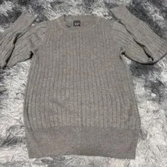 GAP グレー リブ編み クルーネックセーターS