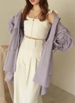 AMERI VINVAGE SHEER LADY ARMY SHIRT パープル - メルカリ