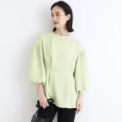 極美品　INDIVI インディヴィ　バルーンスリーブブラウス　38のサムネイル
