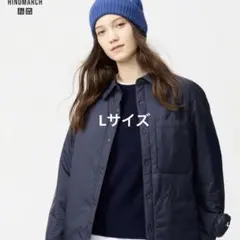 ANYA HINDMARCH ネイビー パフテックシャツジャケット Lサイズ