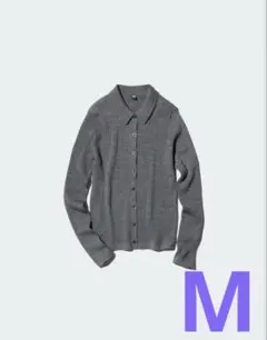 【Mサイズ】UNIQLOユニクロ　エクストラファインメリノリブポロカーディガン