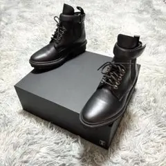 【美品】BALENCIAGA 本革 38 ベルクロサイドゴアブーツ BLACKのサムネイル
