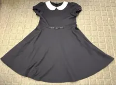 冠婚葬祭・発表会 ネイビー 半袖 ワンピース 120