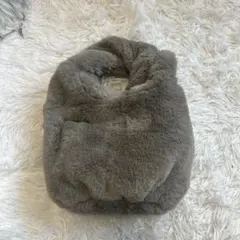 グレー ファー ハンドバッグ 小型