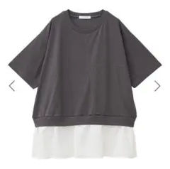 chocol raffine robe 裾フリルドッキング 5分袖プルオーバー