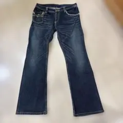 ダークブルーフレアデニムパンツのサムネイル