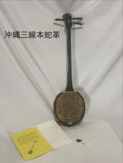 三線 サンシン本体 本皮 金色装飾付き - メルカリ