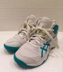 【美品】asicsDUNKSHOTMB10バスケットシューズホワイト/ターコイズ