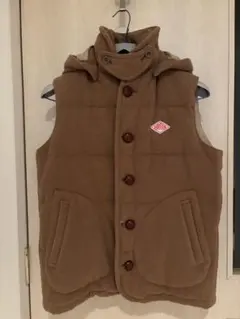 BEAMS別注DANTON フード付きダウンベスト　ウールモッサ