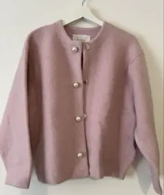 rirandture ピンク　パール釦コクーンニットジャケット rirandture ピンク パール釦コクーンニットジャケット Rirandture（リ